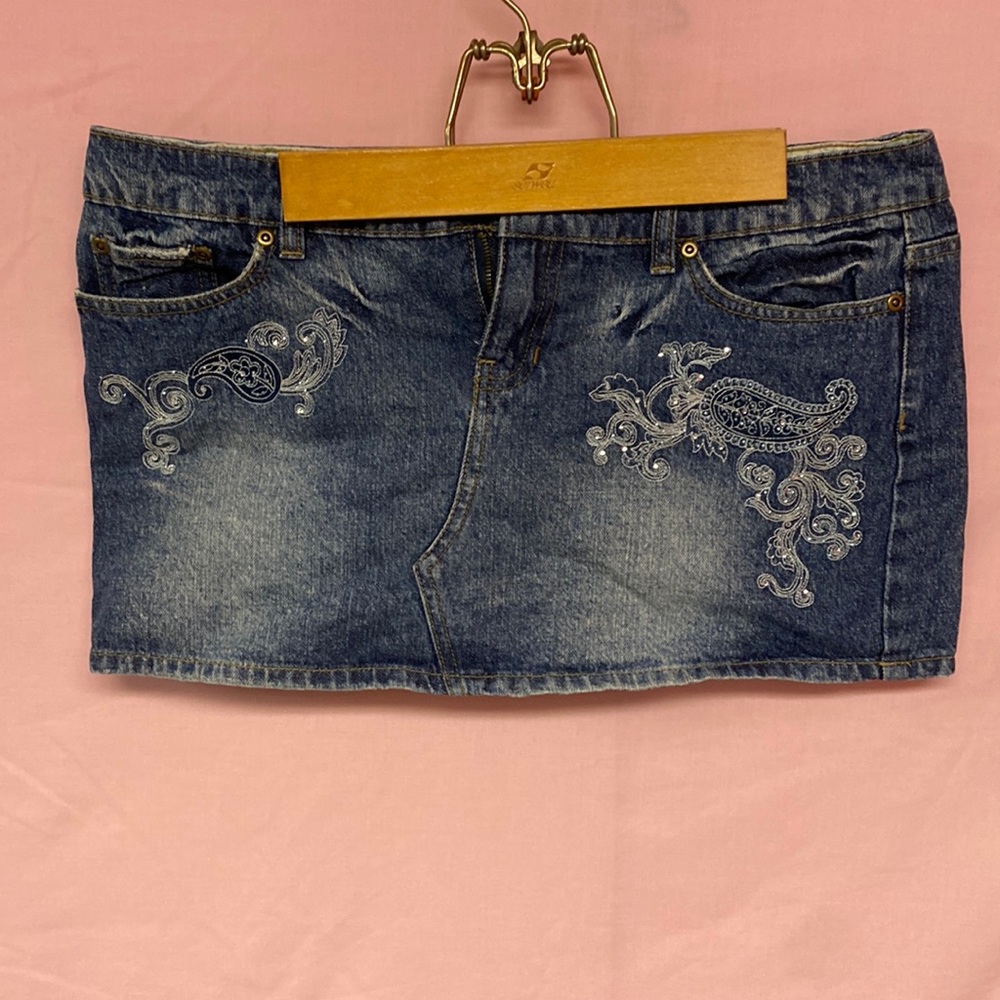Denim mini skirt
